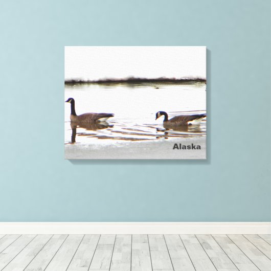 Honkers - Canada Gese Canvas Afdruk (Insitu (Houten vloer))