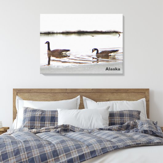 Honkers - Canada Gese Canvas Afdruk (Insitu (Slaapkamer))