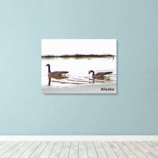 Honkers - Canada Gese Canvas Afdruk (Insitu (Houten vloer))