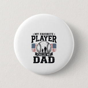 Honkey Baseball Favoriete Speler Vintage Vector On Ronde Button 5,7 Cm