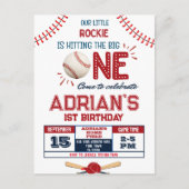 Honkey tonk baseball eerste verjaardag jongetje briefkaart (Voorkant)