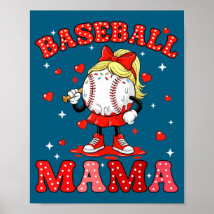 Honkey tonk baseball mama sport moeder baseball va poster
