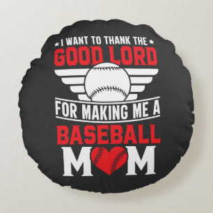 Honkey Tonk Baseball Moeder Sport Ouder Spel Dag M Rond Kussen