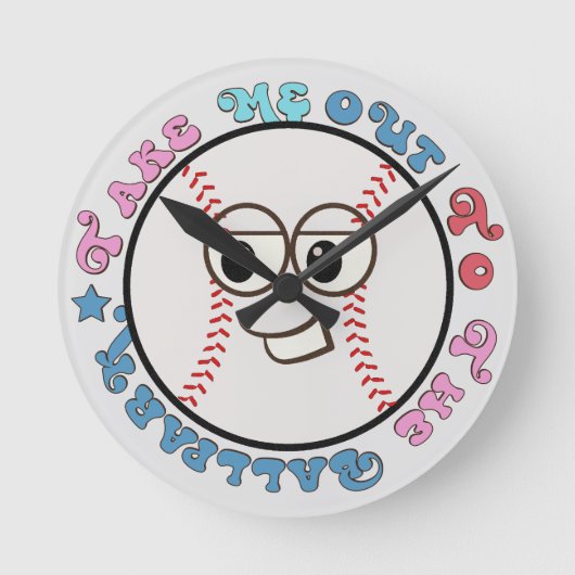 Honkey-tonk baseball ronde klok (Voorkant)