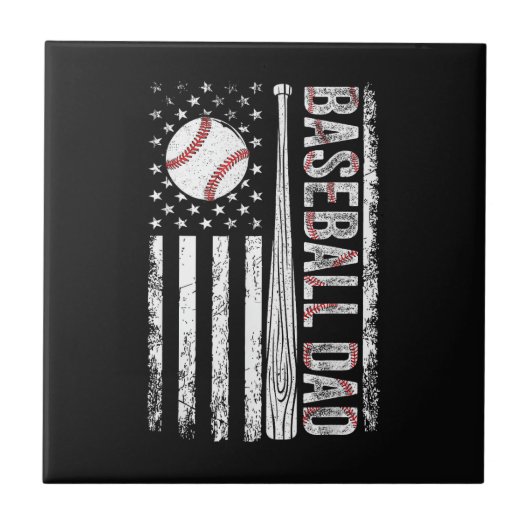 Honkey Tonk Baseball Vader Amerikaanse Vlag Vaderd Tegeltje (Voorkant)