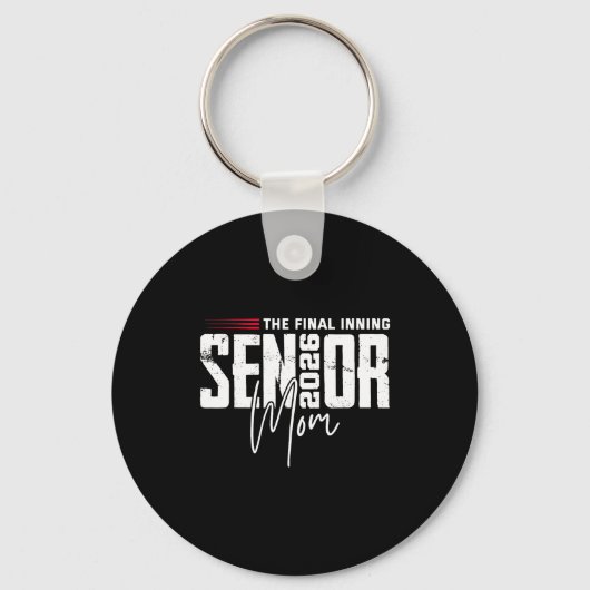 Honkeybal senior mama 2026 laatste inning honkbal sleutelhanger (Voorkant)