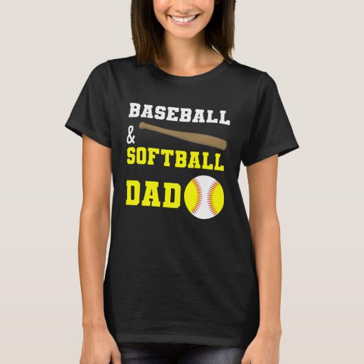 Honkeybal & Softbal Papa Vaderdag voor vaders T-shirt (Voorkant)