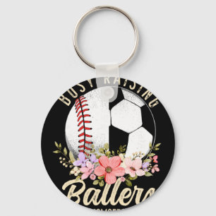 Honkeybal Voetbal Moeder Van Beide Bezig Met Het O Sleutelhanger