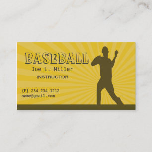 Honkeybalspeler, Honkbalcoach, School Honkbal Visitekaartje