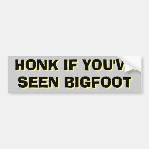 Honking voor Bigfoot Sasquatch Zwart en Geel Bumpersticker