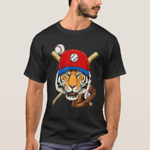 Honksbalspeler Tijger Werper Vanger Honkbal Co T-shirt