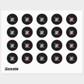 Honkslag honkbal 80s kleuren ronde sticker (Vel)