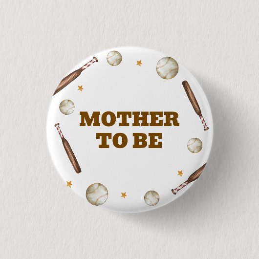 Honkslag Honkbal Moeder Wordt Babyshower Ronde Button 3,2 Cm (Voorkant)