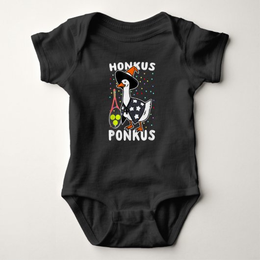 Honkus Ponkus Funny Goose Halloween Costume Tennis Romper (Voorkant)