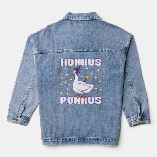 Honkus Ponkus Grappig Halloween Denim Jacket (Achterkant)