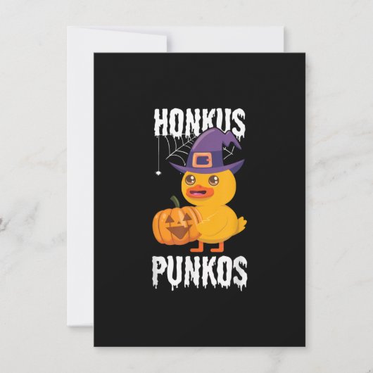 Honkus Ponkus Grappige Eend Halloween Heks Design Kaart (Voorkant)