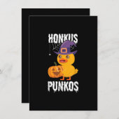Honkus Ponkus Grappige Eend Halloween Heks Ontwerp Kaart (Voorkant / Achterkant)