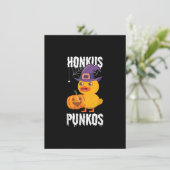 Honkus Ponkus Grappige Eend Halloween Heks Ontwerp Kaart (Staand voorkant)