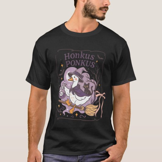 Honkus Ponkus Heks Gans Grappige Halloween Shirt C (Voorkant)