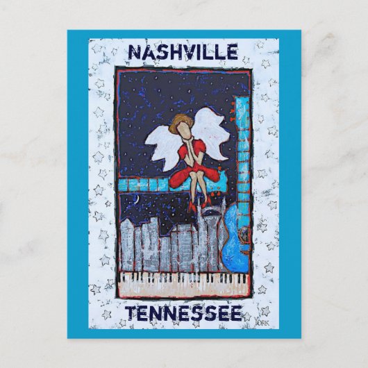 Honky Tonk Angel postcard (Nashville, TN) Briefkaart (Voorkant)