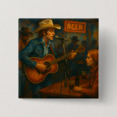 Honky-Tonk Nights Vierkante Button 5,1 Cm (Voorkant)