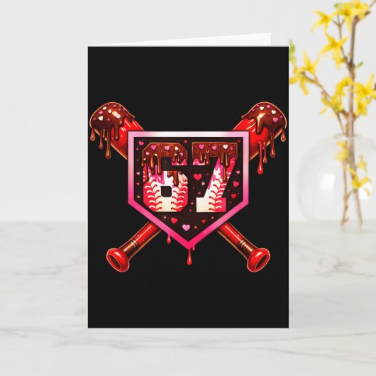 Honkychonky Baseball 67 Valentijnsdag Liefde Match Kaart (Gele Bloem)