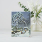Honmonji Tempel in Sneeuw - Kawase Hasui 川瀬 巴水 Briefkaart (Staand voorkant)