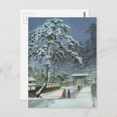 Honmonji Tempel in Sneeuw - Kawase Hasui 川瀬 巴水 Briefkaart (Voorkant / Achterkant)
