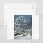 Honmonji Temple in Snow - Kawase Hasui 川 巴 水 Briefkaart (Voorkant / Achterkant)