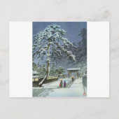 Honmonji Temple in Snow - Kawase Hasui 川 巴 水 Briefkaart (Voorkant)