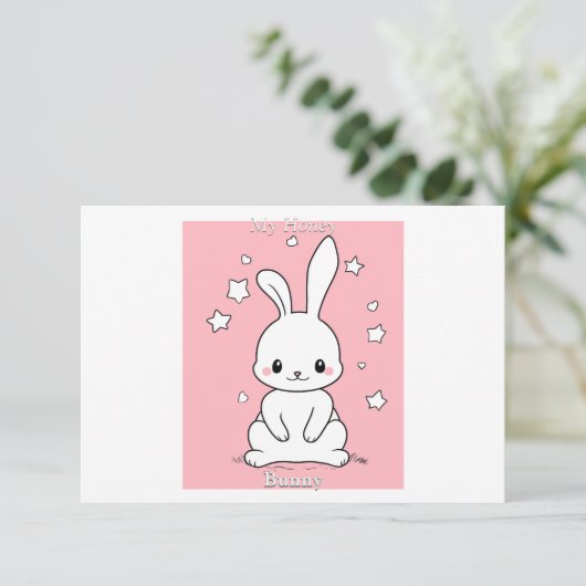 Honney Bunny Bedankkaart (Staand voorkant)