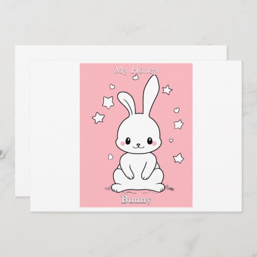 Honney Bunny Bedankkaart (Voorkant / Achterkant)