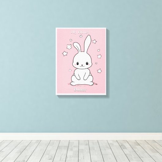 Honney Bunny Canvas Afdruk (Insitu (Houten vloer))