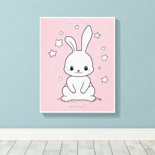 Honney Bunny Canvas Afdruk (Insitu (Houten vloer))