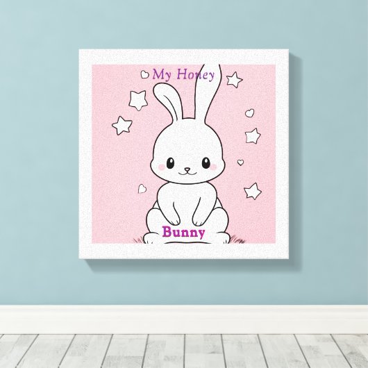 Honney Bunny Canvas Afdruk (Insitu (Houten vloer))