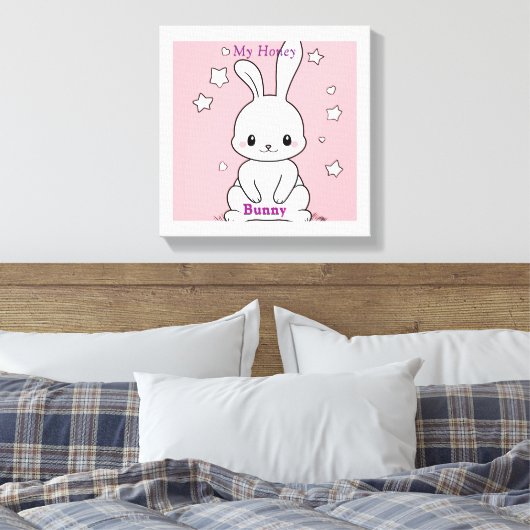 Honney Bunny Canvas Afdruk (Insitu (Slaapkamer))
