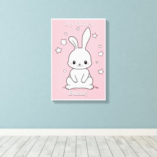 Honney Bunny Canvas Afdruk (Insitu (Houten vloer))