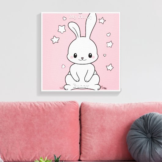 Honney Bunny Canvas Afdruk (Insitu (Woonkamer))