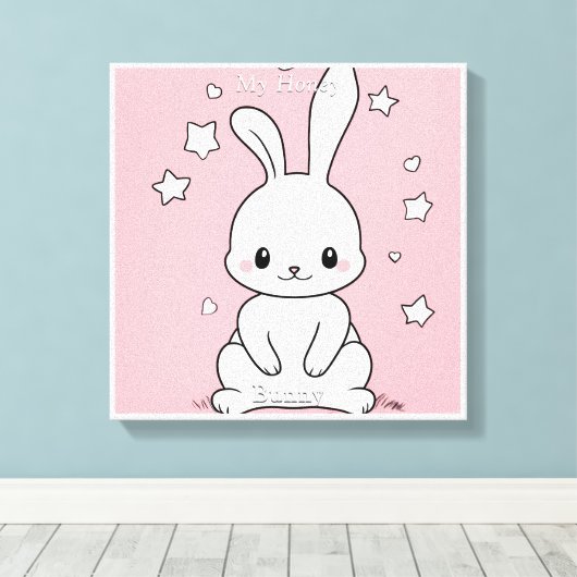 Honney Bunny Canvas Afdruk (Insitu (Houten vloer))