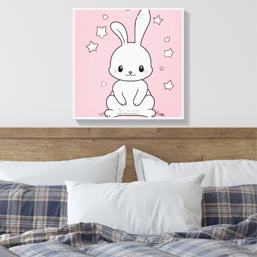 Honney Bunny Canvas Afdruk (Insitu (Slaapkamer))