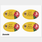 HONOIE EN PINK ROSE, BEEKEEPER MONOGRAM OVALE STICKER (Vel)