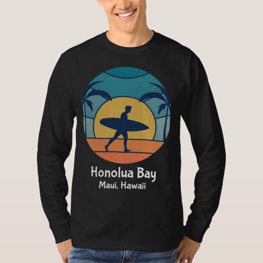 Honolua Bay Maui Hawaii Surfing  Surfer Sun T-shirt (Voorkant)