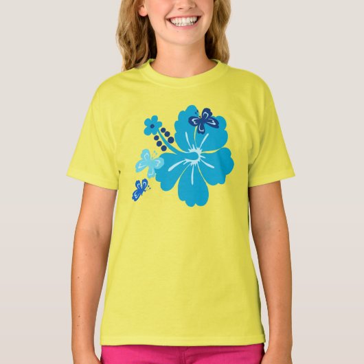 Honolua Butterfly en Hawaïaanse Hibiscus T-shirt (Voorkant)