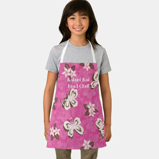 Honolua Butterfly en Hawaiian Hibiscus Pink Schort (Insitu)