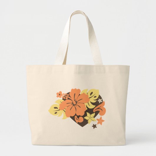 Honolua Hibiscus Tropische strandtassen Grote Tote Bag (Voorkant)