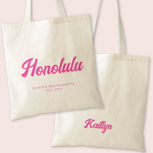 Honolulu Bachelorette Party Gepersonaliseerde Canv Tote Bag