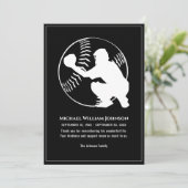 Honolulu Baseball Catcher Rouwmonument Zwart en Wi Bedankkaart (Staand voorkant)