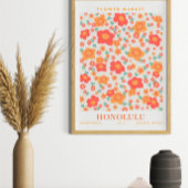 Honolulu Bloemenmarkt Botanisch Poster