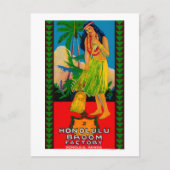 Honolulu Broom Handle LabelHonolulu, HI Briefkaart (Voorkant)