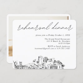 Honolulu bruiloft elegante repetitie diner informatiekaartje